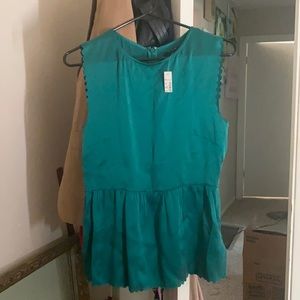 NWT! Madewell 100% silk sleeveless blouse Emerald